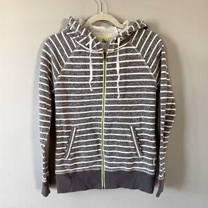 Rip Curl zip up striped heather hooded sweatshirt